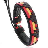 PU Cord Armbånd, med Voks, mode smykker & Unisex, flere farver til valg, Solgt af PC