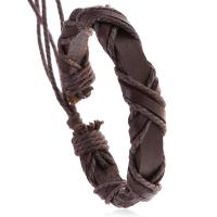 Cowhide Bracelet with Linen fashion jewelry & Unisex 17-18cm Sold By PC