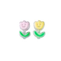 Hair Accessories DIY Findings, Resin, Tulip, enamel, more colors for choice, 28x18x9mm, Approx 100PCs/Bag, Sold By Bag