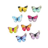 Brass Jewelry Pendants, Butterfly, printing, DIY, more colors for choice, 19x14mm, Approx 100PCs/Bag, Sold By Bag