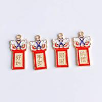 Zinc Alloy Enamel Pendants Brass gold color plated DIY Approx Sold By Bag