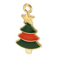 Zinc Alloy Christmas Pendants Christmas Tree gold color plated Unisex & enamel mixed colors nickel lead & cadmium free Approx 2mm Approx Sold By Bag