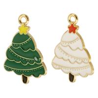 Tibetan Style Christmas Pendants, Christmas Tree, gold color plated, Unisex & enamel, more colors for choice, nickel, lead & cadmium free, 18x27x1mm, Hole:Approx 2mm, Approx 500PCs/Bag, Sold By Bag