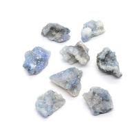 agate quartz de glace cabochon, Irrégulière, DIY, bleu ciel, 10x20-20x30mm, Vendu par PC