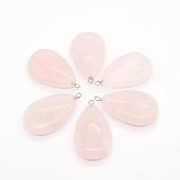 Rose Quartz Pendant, Teardrop, Unisex, pink, 22x38mm, Sold By PC