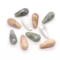مجوهرات الأحجار الكريمة الخرز, حجر طبيعي, دمعة, ديي & مواد مختلفة للاختيار & الأوجه, المزيد من الألوان للاختيار, 12x25mm, تباع بواسطة PC