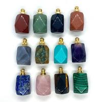 Natural Stone Perfume Bottle Pendant with Brass plated & Unisex & faceted Sold By PC