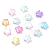 Miracle Acrylic Beads, Star, AB color plated, DIY, more colors for choice, 11x11mm, Approx 50PCs/Bag, Sold By Bag
