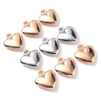 Copper Coated Plastic Pendant, Heart, plated, DIY, more colors for choice, 14x15mm, Approx 50PCs/Bag, Sold By Bag