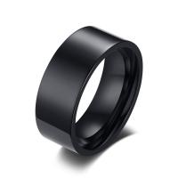 Titantium Steel δάχτυλο του δακτυλίου, Titanium Steel, κοσμήματα μόδας & διαφορετικό μέγεθος για την επιλογή & για τον άνθρωπο, μαύρος, 8x2.50mm, Sold Με PC