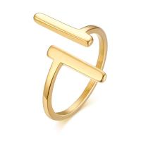 Stainless Steel Finger Ring, 304 Stainless Steel, fashion jewelry & different size for choice & for woman, golden, Sold By PC
