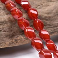 Perles Agates rouges naturelles, agate rouge, DIY & spirale, 8x12mm, Environ 32PC/brin, Vendu par brin