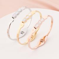 304 Stainless Steel Cuff Bangle with Shell fashion jewelry & for woman 2.8mm 60mm Sold By PC
