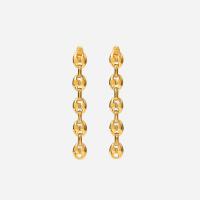 Edelstahl Tropfen Ohrring, 304 Edelstahl, Stock, Modeschmuck & für Frau, goldfarben, 8.30x63.87mm, verkauft von Paar