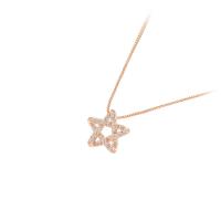 Cubic Zircon Micro Pave 925 Sterling Silver Necklace Star plated micro pave cubic zirconia & for woman & hollow Length Approx 17.7 Inch Sold By PC