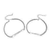 Couple Bracelet and Bangle, 925 Sterling Silver, platinum plated, different designs for choice, Sold By PC