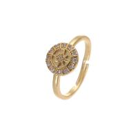 Cubic Zirconia Micro Pave Brass Ring, gold color plated, Adjustable & different styles for choice & micro pave cubic zirconia & for woman, Sold By PC
