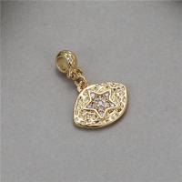 Cubic Zirconia Micro Pave Brass Pendant, gold color plated, different designs for choice & micro pave cubic zirconia, 12x11mm, Sold By PC