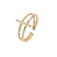 Brass prst prsten, Mosaz, barva pozlacený, Nastavitelný & různé styly pro výběr, Prodáno By PC