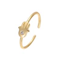 cobre Cuff Ring Finger, cromado de cor dourada, Ajustável & Vario tipos a sua escolha & micro pavimento em zircônia cúbica & para mulher, vendido por PC