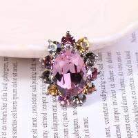 Rhinestone Brooch, Tibetan Style, Flower, plated, for woman & with rhinestone, 30x23mm, 10PCs/Lot, Sold By Lot