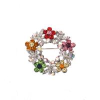 Rhinestone Brooch Zinc Alloy with Czech Rhinestone Flower platinum color plated for woman & hollow nickel lead & cadmium free 50mm Sold By Lot