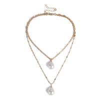 Multi слой ожерелье, Пластиковая жемчужина, с цинковый сплав & Акрил, разные стили для выбора & Женский, продается PC