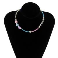 Seedbead Halskette, mit Kunststoff Perlen & Zinklegierung & Acryl, verschiedene Stile für Wahl & mit Brief Muster & für Frau, verkauft von PC