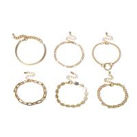 Bracelets en laiton, avec fer, Placage de couleur d'or, 6 pièces & pour femme, 58mm, Longueur:Environ 6.2 pouce, Vendu par fixé