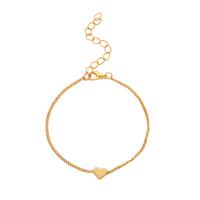 Brass Bracelet & Bangle, Heart, gold color plated, different styles for choice & for woman, nickel, lead & cadmium free, Length:Approx 5.9 Inch, Sold By PC