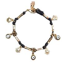 Evil Eye Jewelry Bracelet, Tibetan Style, Hamsa, gold color plated, for woman & enamel, more colors for choice, nickel, lead & cadmium free, Length:Approx 7 Inch, Sold By PC