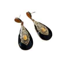 Acrylic Jewelry Earring, Tibetan Style, with Plastic Pearl & Acrylic, gold color plated, different styles for choice & for woman & with rhinestone, Sold By Pair