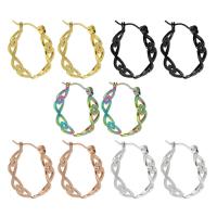 Stainless Steel Hoop Earring 304 Stainless Steel Vacuum Ion Plating fashion jewelry & for woman & hollow Sold By Pair
