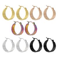 Mens acier inoxydable Hoop boucles d'oreilles, Acier inoxydable 304, bijoux de mode & pour femme, plus de couleurs à choisir, 8x21mm, Vendu par paire