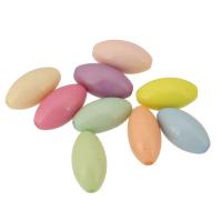 Solid Color Akril gyöngyök, Ovális, DIY, több színt a választás, 13x7x7mm, Lyuk:Kb 1mm, Kb 1100PC-k/Bag, Által értékesített Bag