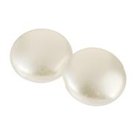 Akryl smycken pärlor, Flat Round, DIY, vit, 14x14x6mm, Hål:Ca 1mm, Ca 730PC/Bag, Säljs av Bag