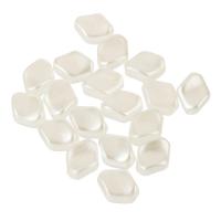 Grânulos de jóias de acrílico, acrilico, Rhombus, DIY, branco, 9x7.50x4mm, Buraco:Aprox 1mm, Aprox 2900PCs/Bag, vendido por Bag