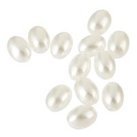 Grânulos de jóias de acrílico, acrilico, Oval, DIY, branco, 9x7x7mm, Buraco:Aprox 1.5mm, Aprox 1900PCs/Bag, vendido por Bag
