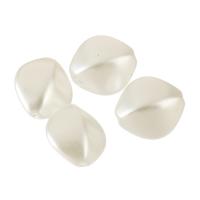Perle acrylique, DIY, blanc, 13x12x7mm, Trou:Environ 1mm, Environ 1000PC/sac, Vendu par sac