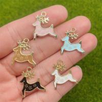 Tibetan Style Enamel Pendants, Deer, gold color plated, DIY, more colors for choice, nickel, lead & cadmium free, 18x21mm, 100PCs/Bag, Sold By Bag