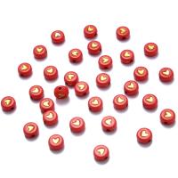 Acrylic Jewelry Beads, DIY & enamel, red, 4x7mm, Approx 100PCs/Bag, Sold By Bag