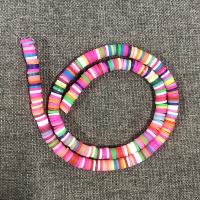 Polymer Ton Perlen , DIY, farbenfroh, 6mm, ca. 340PCs/Strang, verkauft von Strang