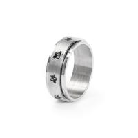 Titan Edelstahl Ringe, Titanstahl, unisex & verschiedene Größen vorhanden, Silberfarbe, 8mm, verkauft von PC