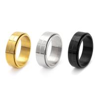 Titanium Steel Finger Ring, Vacuum Ion Plating, Unisex & different size for choice, more colors for choice, 8mm, Sold By PC