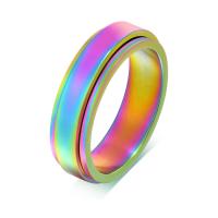 Stainless Steel Finger Ring, 304 Stainless Steel, plated, Unisex & different size for choice, multi-colored, 6mm, Sold By PC