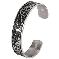 304 Stainless Steel Cuff Bangle, fashion jewelry & for man, original color, 14.10mm, Inner Diameter:Approx 61mm, Sold By PC