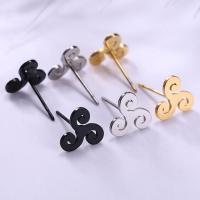 304 Stainless Steel Stud Earring, Vacuum Ion Plating, fashion jewelry & for woman, more colors for choice, 9.20x9.20mm, Sold By Pair