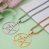 Stainless Steel Sweater Chain Necklace, 304 Stainless Steel, pentagram, Vacuum Ion Plating, fashion jewelry & for woman, more colors for choice, 35x38mm, Sold Per Approx 23.62 Inch Strand
