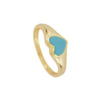 Ring Finger mosiądz, Platerowane w kolorze złota, różne style do wyboru & dla kobiety & emalia, bez zawartości niklu, ołowiu i kadmu, rozmiar:7, sprzedane przez PC