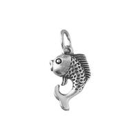 925 Sterling Silver Pendant, Fish, silver color, 10.30x16.60x3.60mm, Hole:Approx 4mm, Sold By PC